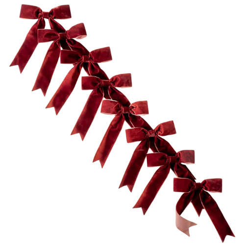 Magnolia Velvet Bow Ornament Clip, Set of 8 Red