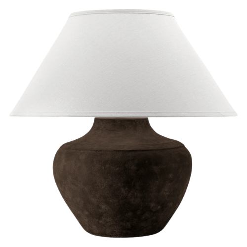 ceramic table lamp brown tapered shade