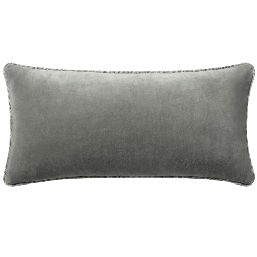 CLJ x Loloi Liza Grey Long Lumbar Pillow