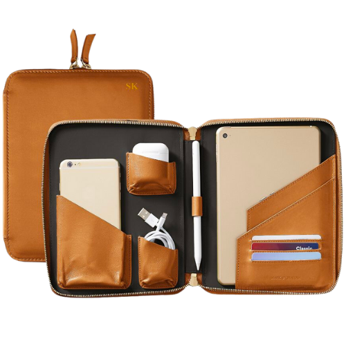 Mark and Graham Essential Tech Folio, Foil Debossed Leather