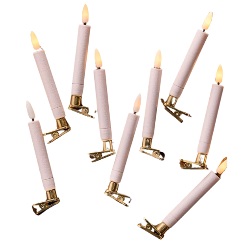 Anthropologie Gold Clip On Candle Lights, Set of 10