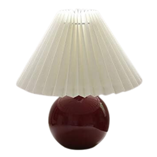 kitchen lamp mini table red pleated tapered shade