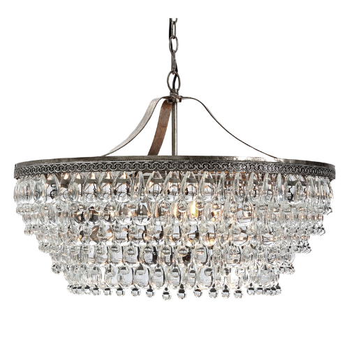 crystal chandelier pewter silver