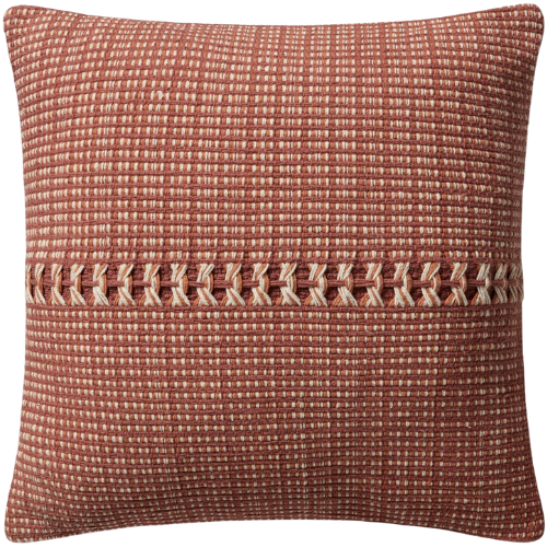 CLJ x Loloi Harvey Rust Multi Square Pillow