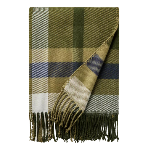 Target Fall Plaid Woven Throw Blanket Olive/Navy - Hearth & Hand™ with Magnolia