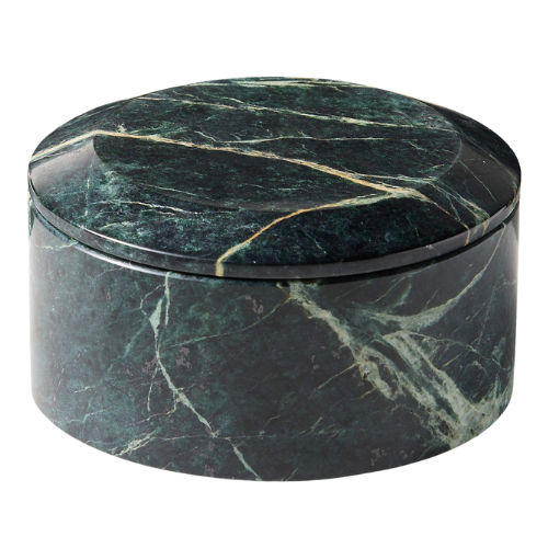 green marble lidded round box