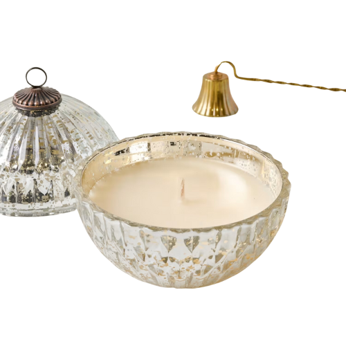 Magnolia Balsam + Cedar Mercury Glass Ornament Candle