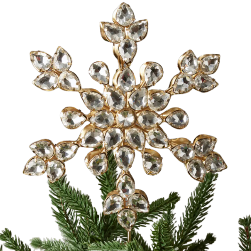 Arhaus Snowflake Tree Topper Jewel Mirror