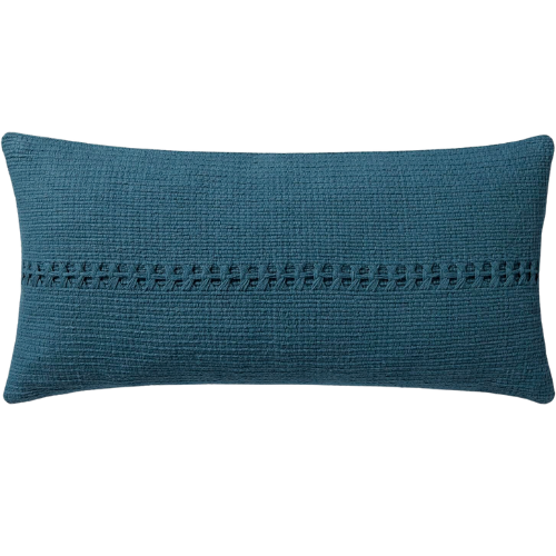 CLJ x Loloi Harvey Blue Lumbar Pillow