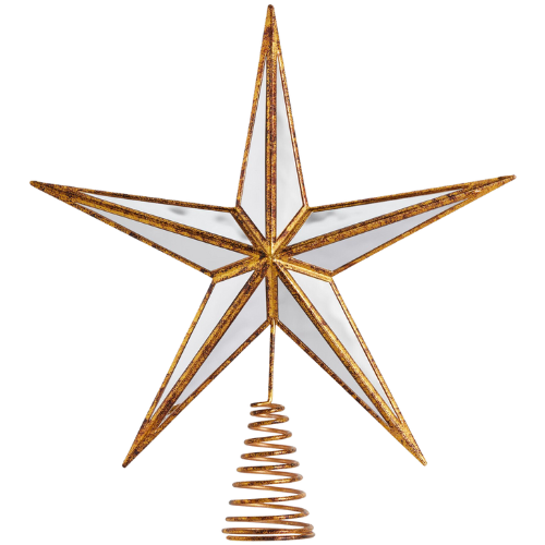 World Market Antique Gold Mirror Star Tree Topper