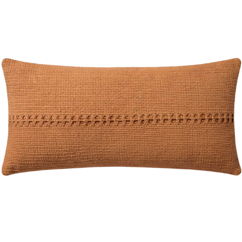 CLJ x Loloi Harvey Orange Lumbar Pillow