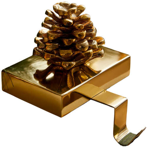 West Elm Pine Cone Stocking Holders Gold