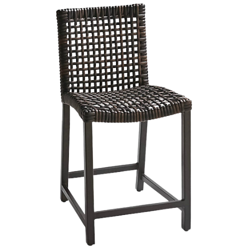 Frontgate Isola Counter Stool in Black Aluminum & Black Walnut