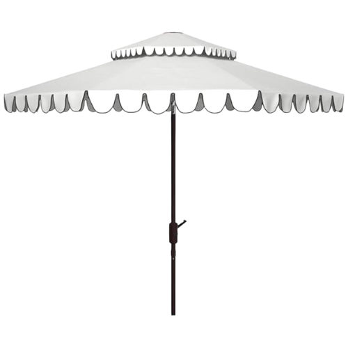 SAFAVIEH Outdoor Venice 9-Foot Round Double Top Umbrella