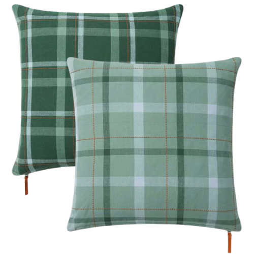 CLJ x Loloi Ralph Plaid Green Pillow