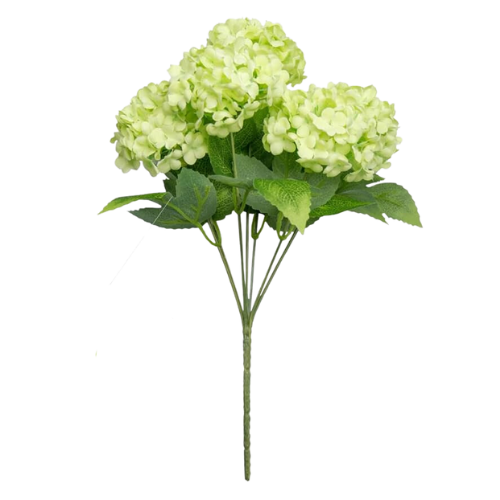 faux green hydrangea stems