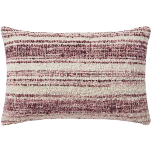 CLJ x Loloi Meg Red Wine White Striped Pillow