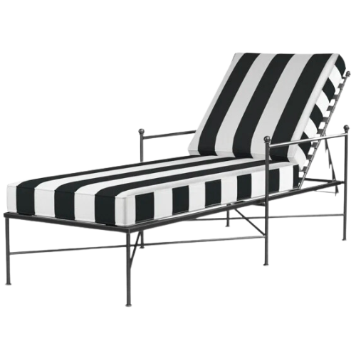 Birch Lane™ Lucier 80'' Long Reclining Single Chaise Striped Black and White