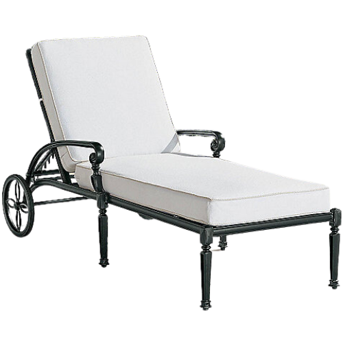 Frontgate Carlisle Chaise Lounge with Cushions in Onyx Aluminum