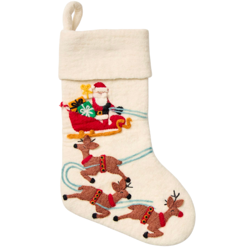 West Elm Felt Santa & Sleigh Stocking