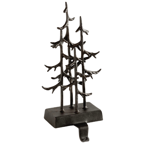 Pottery Barn Bronze Black Iron Rustic Trees Stocking Holder