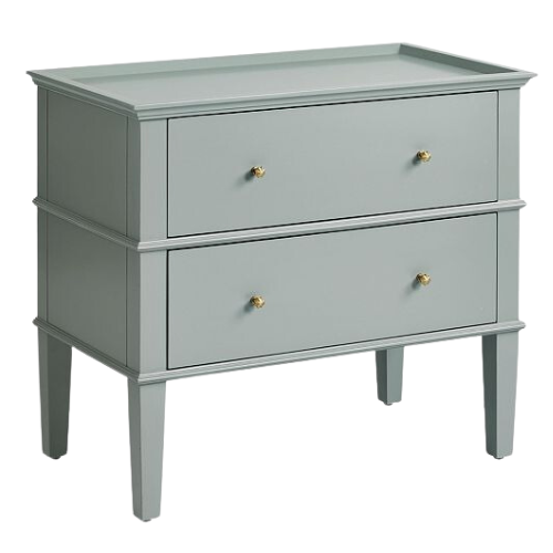 Ballard Designs, Inc. Grace 2-Drawer Side Table Grey Blue