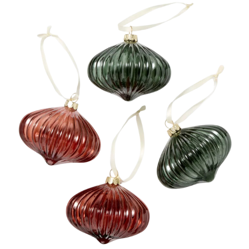 4pc Colored Glass Ornaments - Threshold™ designed with Studio McGee