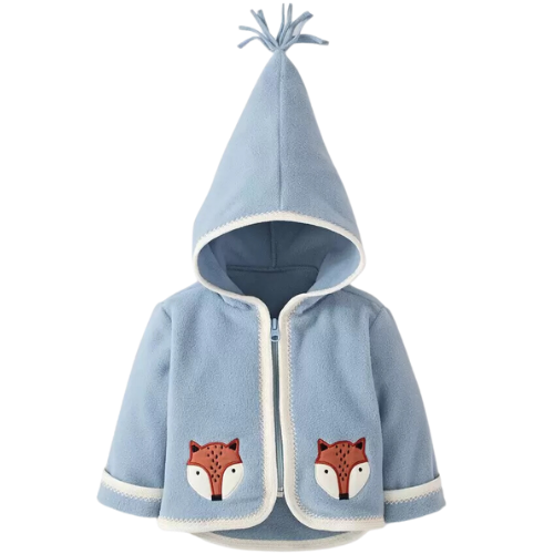 Hanna Andersson Baby Fleece Jacket blue fox hooded