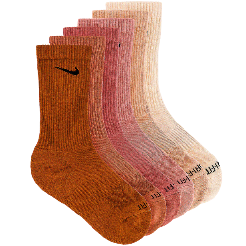 Revolve 6 Pairs Training Crew Socks Pink Orange Multi Color Pack