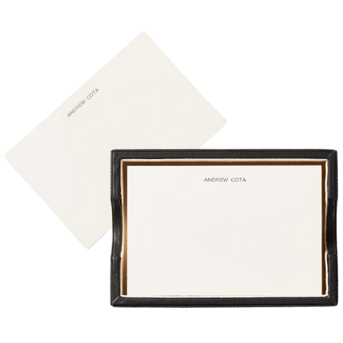 Mark and Graham Letterpress Memo Cards in Leather Holder custom stationery