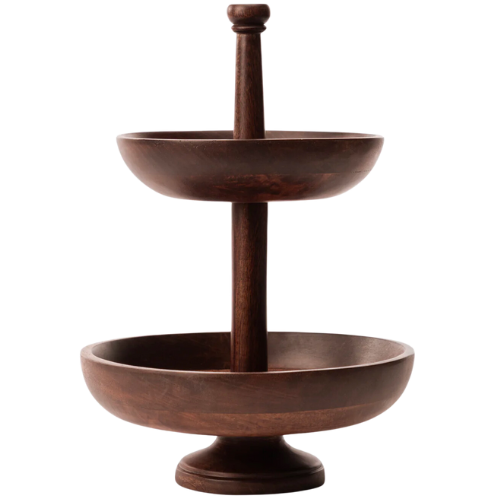 McGee & Co Winward Tiered Pedestal Wood Fruit