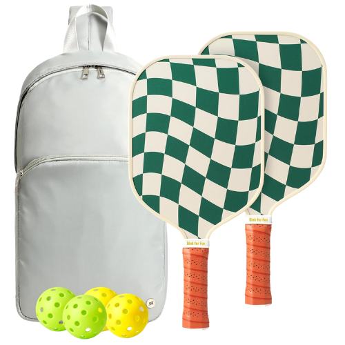 Checkered Pickleball Paddles bag ball set