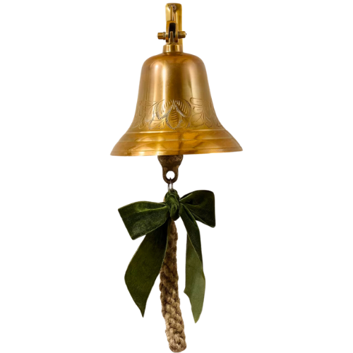 Magnolia Polished Brass Etched Wall Bell