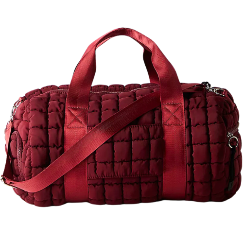 Free People Mahogany Quilted Duffle