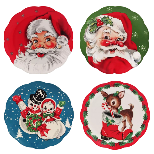 Target Mr. Christmas Nostalgic Ceramic Scalloped Christmas Plate Set