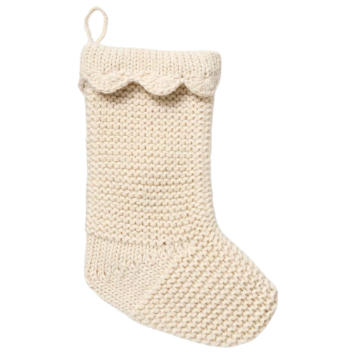 Knit Stocking with Scallop Trim Cream - Threshold™ designed with Studio McGee Target