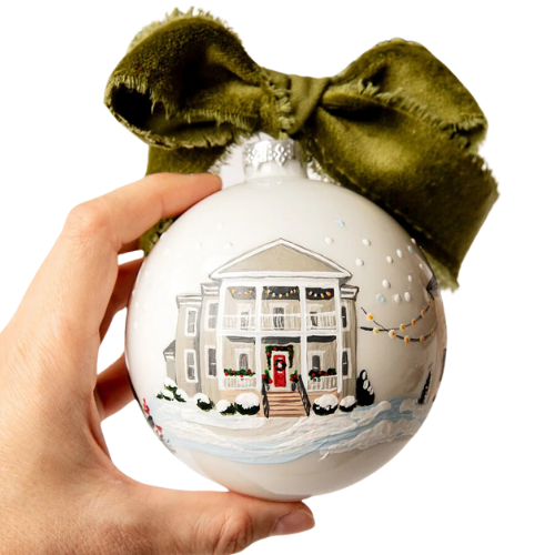 Custom Painted Ornament House Housewarming New Home Wedding Venue