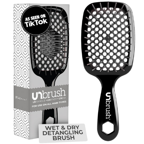 Amazon FHI Heat UNbrush Detangling Brush for Pain-Free Brushing on All Wet or Dry Hair Types — Durable DuoFlex Anti-Static Bristles, Lightweight Handle, Vented Hair Brush