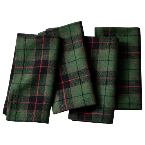 Williams-Sonoma Green Tartan Napkins, Set of 4 plaid