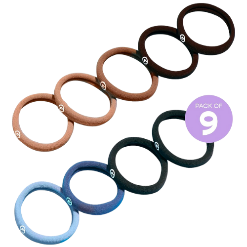 Amazon Gimme Beauty - Any Fit No Damage Hair Ties - Neutrals - Seamless Microfiber Hair Elastic - Hair Accessories With All Day Hold - No Snagging, Dents, or Breakage Hair Tie Pack (9 Count)