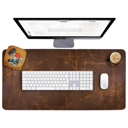 Leather desk mat office laptop mouse pad