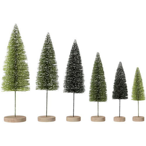 Target 6pc Sisal Bottle Brush Tree Christmas Figurine Set