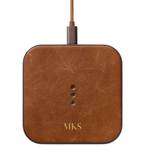 Mark and Graham Courant Wireless Charging Block leather personalized