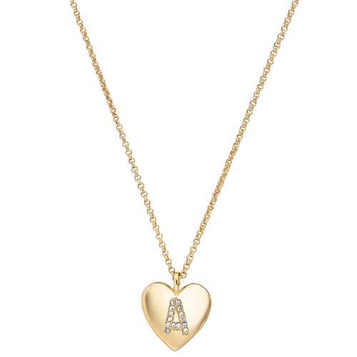 BaubleBar (US) Little Love Kids' Initial Heart Necklace - Gold