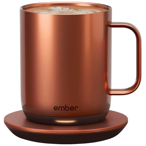 Amazon Ember Temperature Control Smart Mug 2, 10 Oz, App-Controlled Heated Coffee Mug with 80 Min Battery Life and Improved Design, Copper