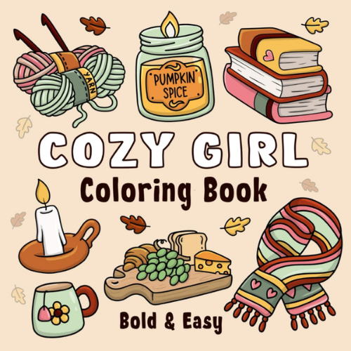 Cozy Girl Adult Coloring Book