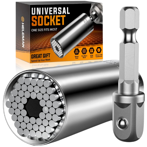 Amazon Stocking Stuffers for Mens Gift Christmas Super Universal Socket Tools Gifts for Men: Socket Set with Power Drill Adapter(7-19 MM) Cool Stuff Gadgets for Women Birthday Gift for Dad Husband Adults