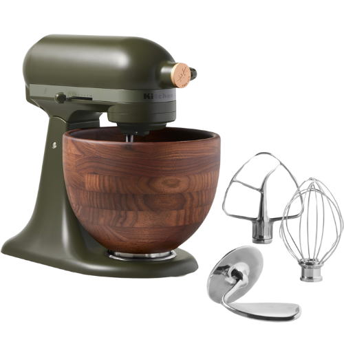 Williams Sonoma KitchenAid® Design Series Evergreen Stand Mixer Wood Bowl Green