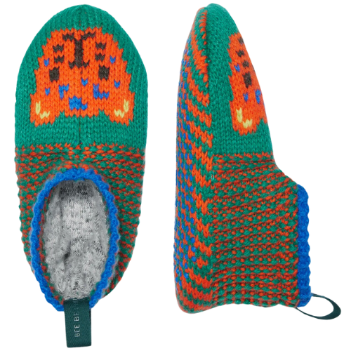 Bombas Socks Youth Patterned Gripper Slipper tiger