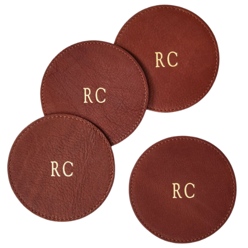 Mark and Graham Leather Coasters, Set of 4